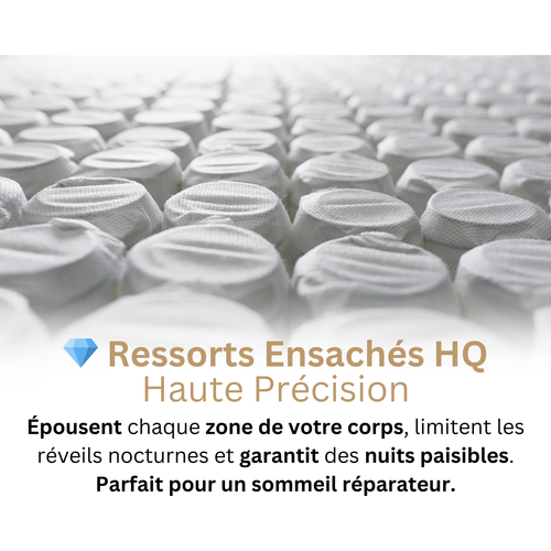 Matelas Hybride 180x200 Cm THALASSA - Ressorts Ensachés - Accueil Mémoire De Forme - Épaisseur 22 Cm