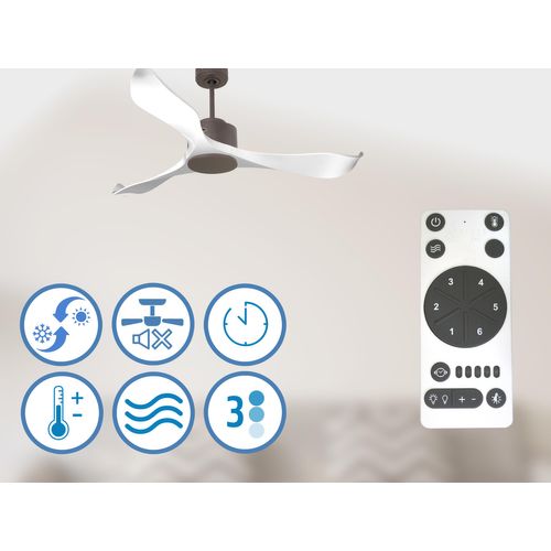 Ventilateur De Plafond Wifi Moteur à Courant Continu Télécommande Adaptateur 2/3 Lames Hypersilence