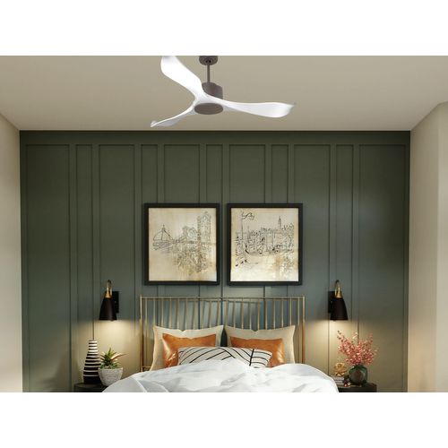 Ventilateur De Plafond Wifi Moteur à Courant Continu Télécommande Adaptateur 2/3 Lames Hypersilence