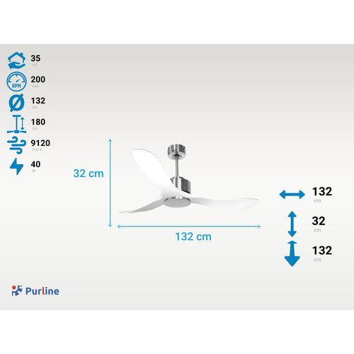 Ventilateur De Plafond Wifi Moteur à Courant Continu Télécommande Hypersilence Mémoire Shopify Vendi