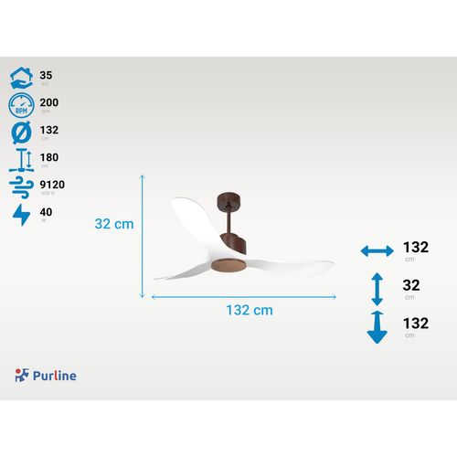 Ventilateur De Plafond Wifi Moteur à Courant Continu Télécommande Hypersilence Mémoire Shopify Vendi