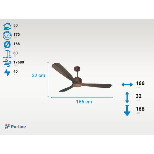 Ventilateur De Plafond Réversible  Thermostat Wifi Moteur à Courant Continu Toits En Pente Télécomma