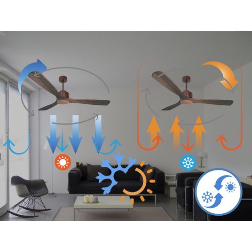 Ventilateur De Plafond Réversible  Thermostat Wifi Moteur à Courant Continu Toits En Pente Télécomma