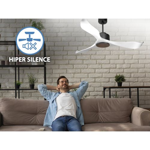 Ventilateur De Plafond Wifi Moteur à Courant Continu Télécommande Adaptateur 2/3 Lames Hypersilence