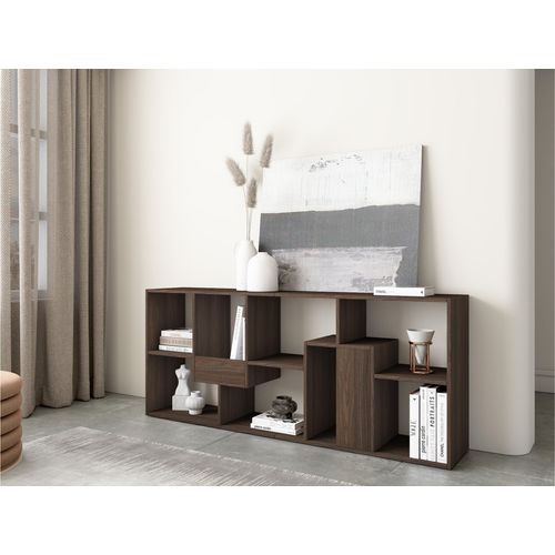 Étagère Bibliothèque, 67x31x162cm, Chêne Foncé