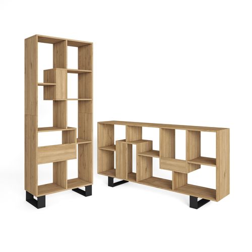 Étagère Bibliothèque, 67x31x174cm, Chêne