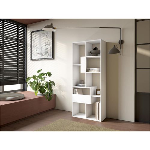 Étagère Bibliothèque, 67x31x162cm, Blanc