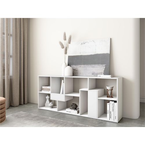 Étagère Bibliothèque, 67x31x162cm, Blanc