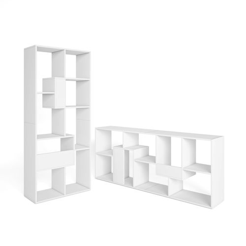 Étagère Bibliothèque, 67x31x162cm, Blanc