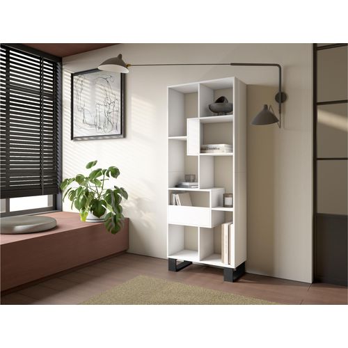 Étagère Bibliothèque, 67x31x174cm, Blanc