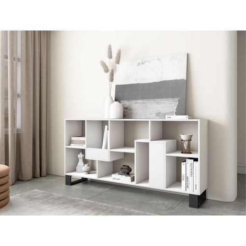 Étagère Bibliothèque, 67x31x174cm, Blanc