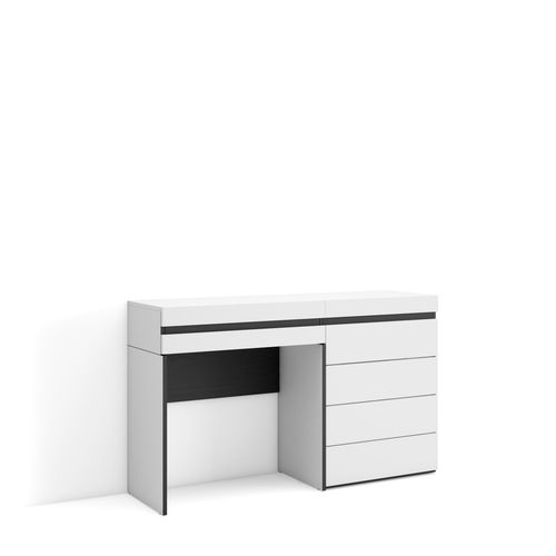 Coiffeuse, 127x35x75cm, Avec Tiroir, Commode, Buffet, Blanc