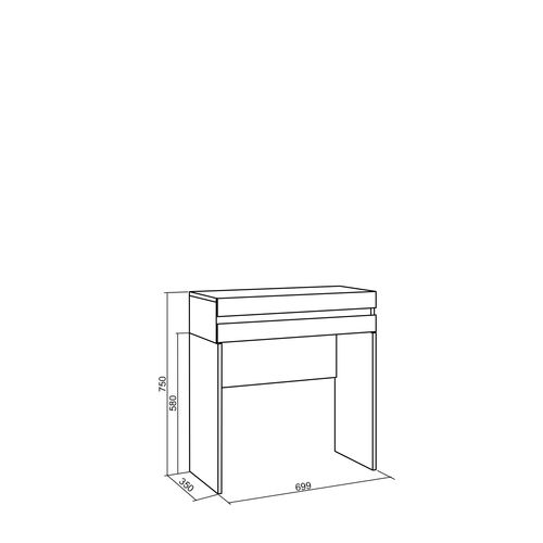 Coiffeuse, 70x35x75cm, Avec Tiroir, Chêne