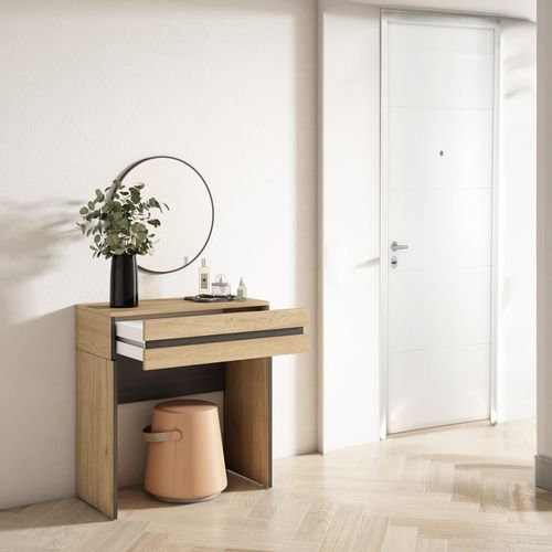 Coiffeuse, 70x35x75cm, Avec Tiroir, Chêne