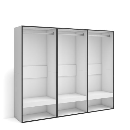 Armoire,180x35x145cm, Vestiaire Ouvert, Blanc