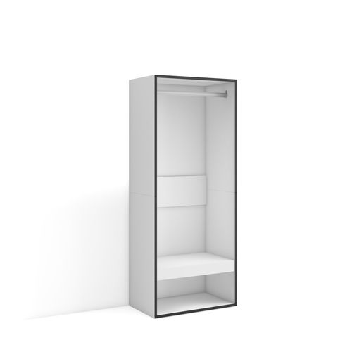 Armoire, 60x35x145cm, Vestiaire Ouvert, Blanc