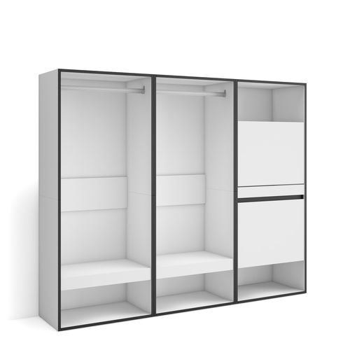 Armoire,180x35x145cm, Vestiaire Ouvert, Blanc