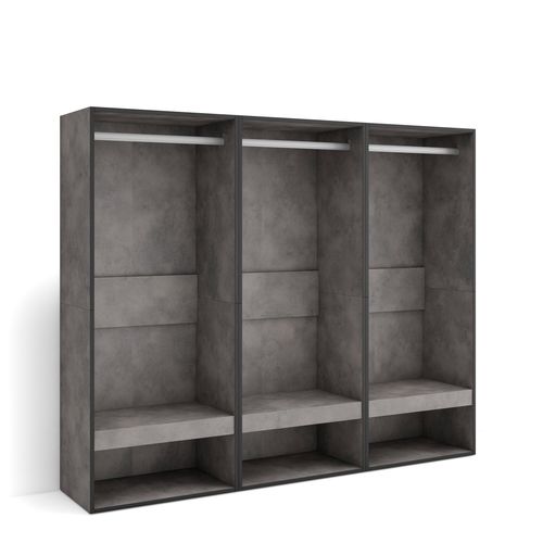 Armoire,180x35x145cm, Vestiaire Ouvert, Gris Ciment