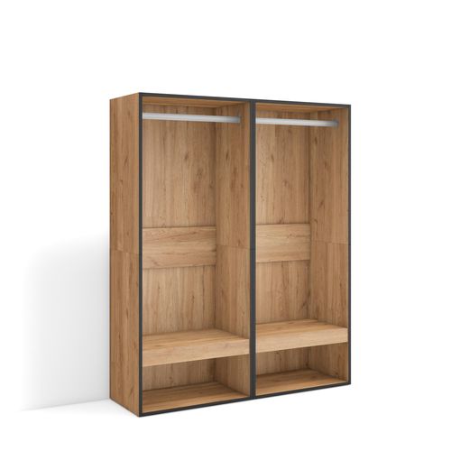 Armoire,120x35x145cm, Vestiaire Ouvert, Chêne