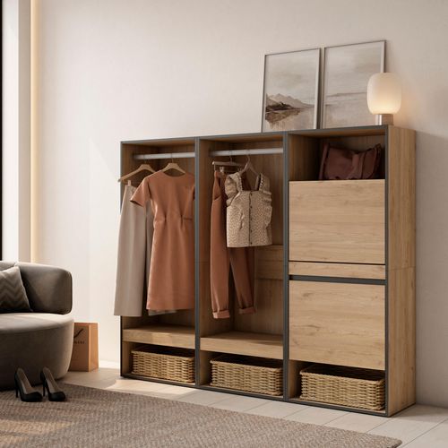Armoire Vestiaire Ouvert, 180x35x145 Cm.
