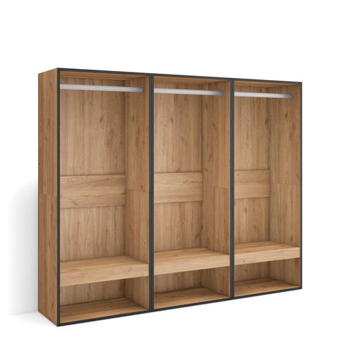 Armoire,180x35x145cm, Vestiaire Ouvert, Chêne