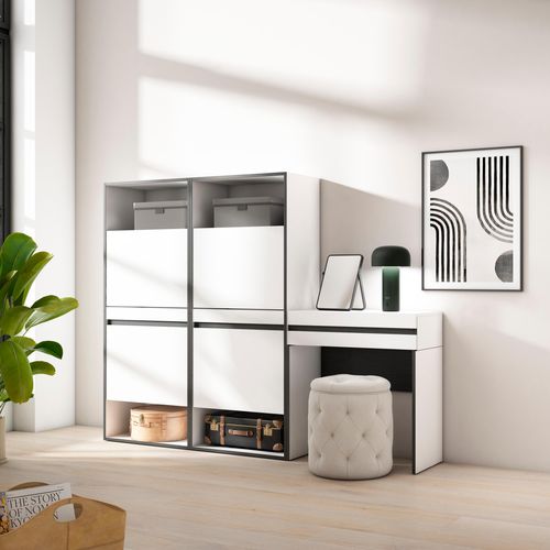 Meuble à Chaussures, 190x35x145cm, Blanc