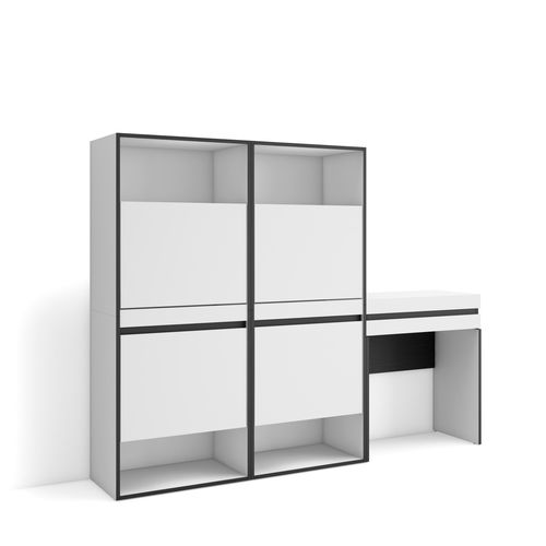 Meuble à Chaussures, 190x35x145cm, Blanc