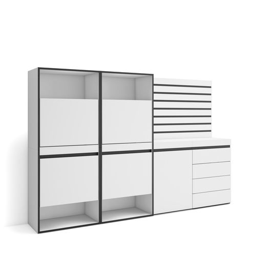 Meuble à Chaussures, 227x35x145cm, Blanc