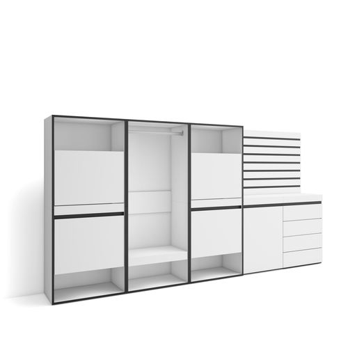 Meuble à Chaussures, 287x35x145cm, Blanc