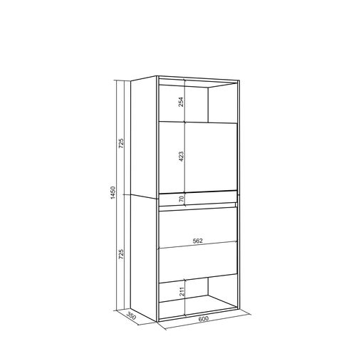 Meuble à Chaussures, 60x35x145cm., Blanc