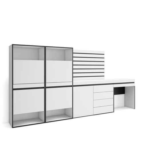 Meuble à Chaussures, 297x35x145cm, Blanc