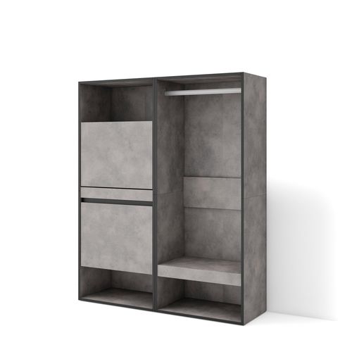 Meuble à Chaussures, 120x35x145cm., Gris Ciment