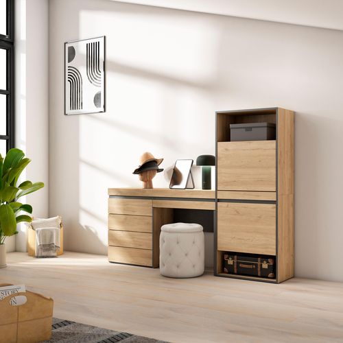 Meuble à Chaussures, 187x35x145cm., Chêne