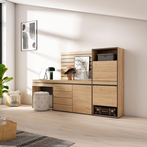 Meuble à Chaussures, 237x35x145cm., Chêne