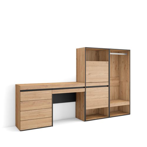 Meuble à Chaussures, 247x35x145cm., Chêne