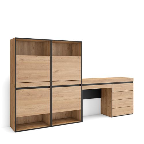 Meuble à Chaussures, 247x35x145cm., Chêne