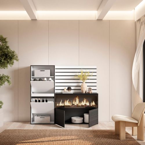 Meuble à Chaussures, 167x35x145cm, Blanc