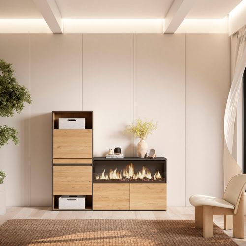 Meuble à Chaussures, 167x35x145cm., Chêne