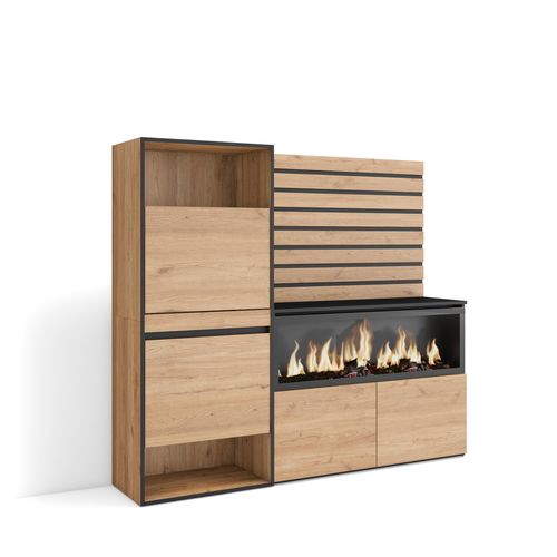 Meuble à Chaussures, 167x35x145cm., Chêne