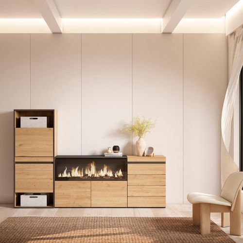 Meuble à Chaussures, 224x35x145cm., Chêne