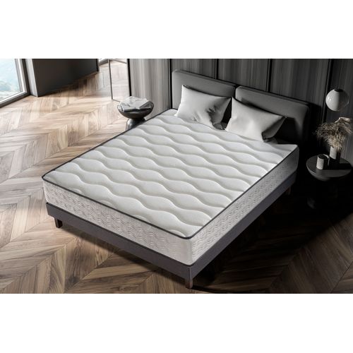 Matelas Mousse 180x200 cm ZAFIRE - Ferme - Réversible - Côté Été/hiver - H25 Cm