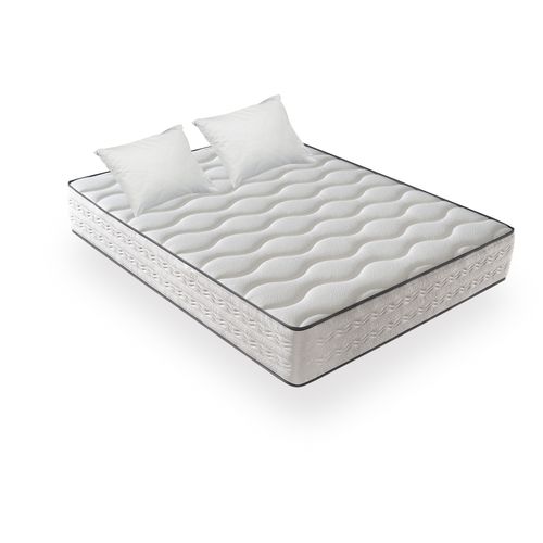 Matelas Mousse 140x190 cm ZAFIRE + 2 Oreillers 60x60 - Côté Été/hiver - H25 Cm