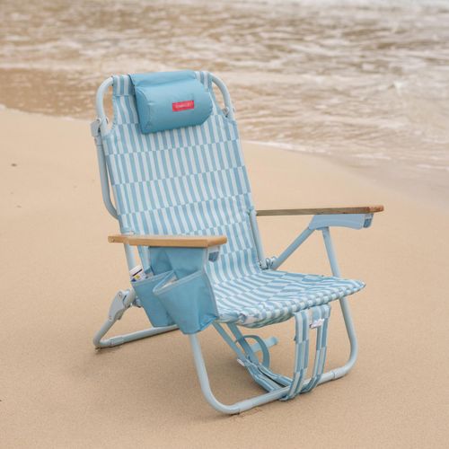 Chaise De Plage Pliante Polyester Bleu