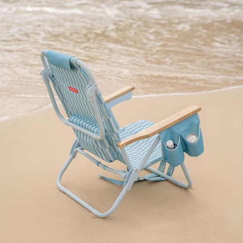 Chaise De Plage Pliante Polyester Bleu