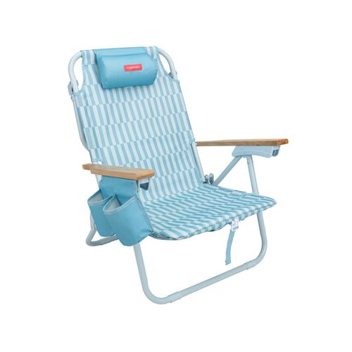 Chaise De Plage Pliante Polyester Bleu