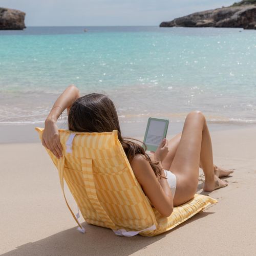 Chaise De Plage Polyester Pliable Jaune