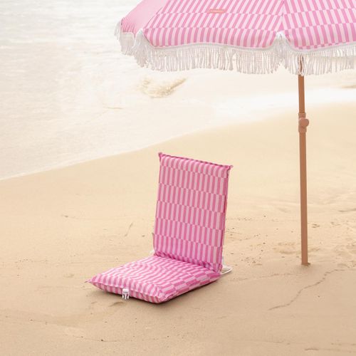 Chaise De Plage Polyester Pliable Rose