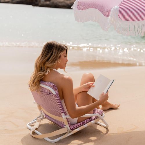 Chaise De Plage Pliante Polyester Bordeaux