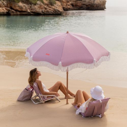 Chaise De Plage Pliante Polyester Bordeaux