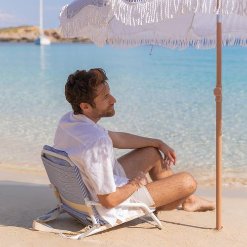 Chaise De Plage Pliante Polyester Bleu